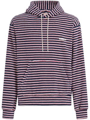 Marni layered striped hoodie - Blue