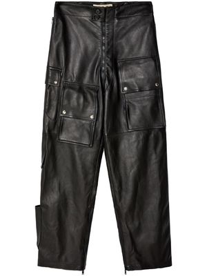 Marni leather straight-leg trousers - Black