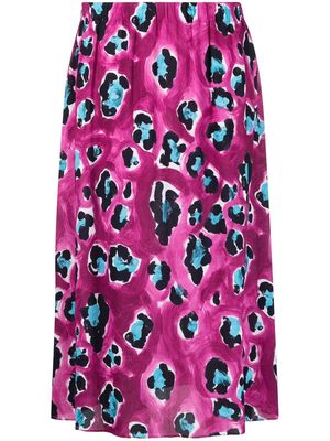 Marni leopard print midi skirt - Pink