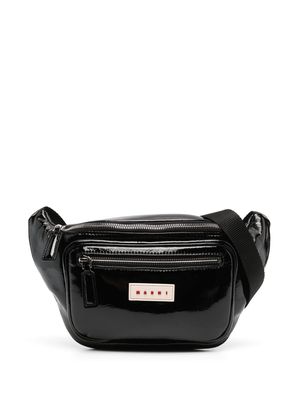 Marni logo-appliqué belt bag - Black