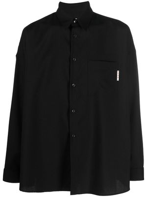 Marni logo chest-pocket shirt - Black