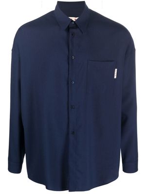 MARNI logo chest-pocket shirt - Blue