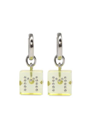 Marni logo-embellished charm earrings - Yellow