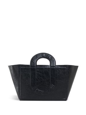 Marni logo-embossed tote bag - Black