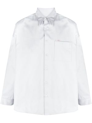 Marni logo-embroidered cotton shirt - Grey