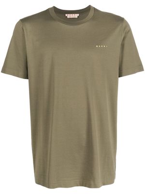 Marni logo-embroidered cotton T-shirt - Green