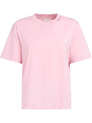 Marni logo-embroidered cotton T-shirt - Pink