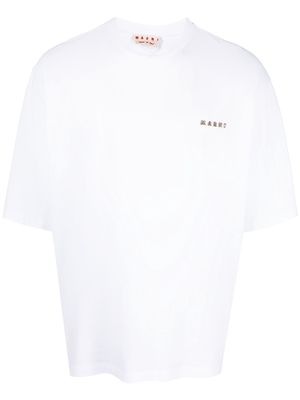 Marni logo-embroidered cotton T-shirt - White
