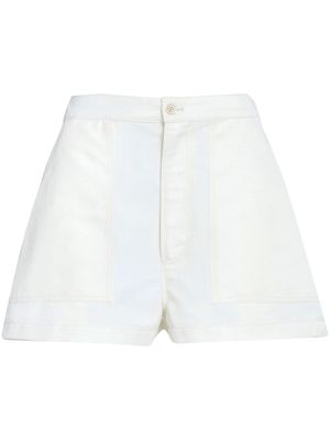 Marni logo-embroidered high-waist shorts - White