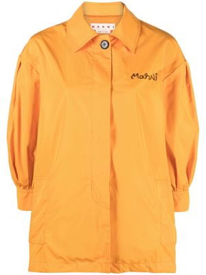 Marni logo-embroidered jacket - Orange