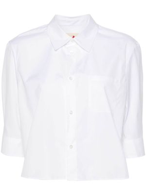 Marni logo-embroidered poplin shirt - White