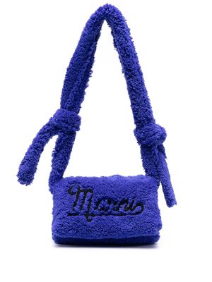 Marni logo-embroidered shoulder bag - Blue