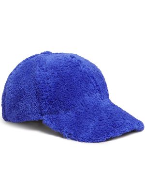 Marni logo-embroidered terry-cloth cap - Blue