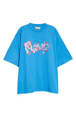 Marni Logo Graphic T-Shirt in Neptune