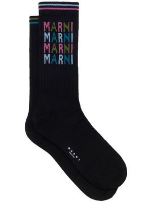 Marni logo-intarsia ankle socks - Black