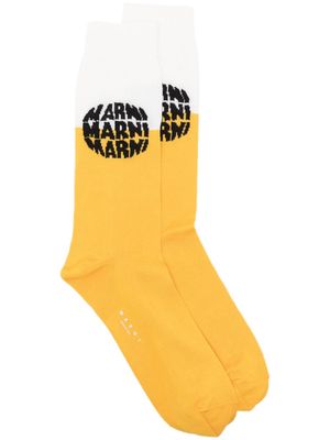 Marni logo intarsia-knit socks - Yellow