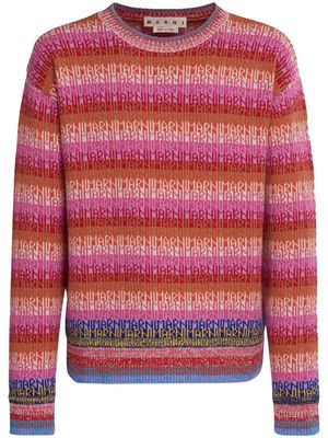 Marni logo intarsia-knit wool sweater - Red