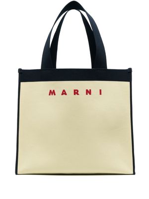 Marni logo-jacquard tote bag - Yellow
