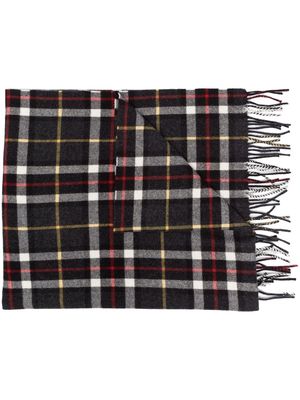 Marni logo-patch check pattern scarf - Grey