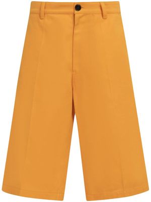 Marni logo-patch knee-length shorts - Yellow