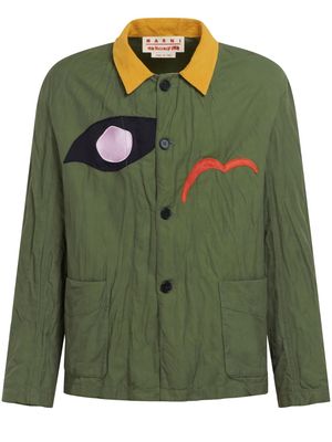 Marni logo-patch shirt jacket - 00V66