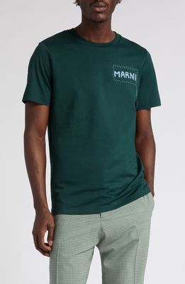 Marni Logo Patch T-Shirt in Spherical Green