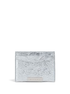 Marni logo-plaque leather cardholder - Silver