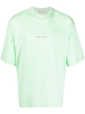 Marni logo-print cotton T-shirt - Green
