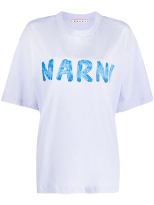 Marni logo-print cotton T-shirt - Purple