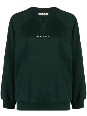 Marni logo-print crewneck sweatshirt - Green
