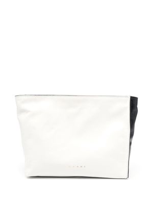 Marni logo-print detail clutch bag - Black