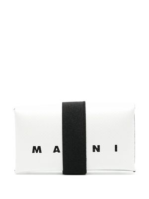 Marni logo-print folded wallet - White