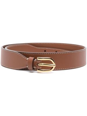 Marni logo-print leather belt - Brown