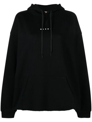 Marni logo-print long-sleeve hoodie - Black
