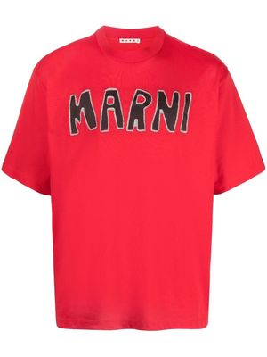 Marni logo-print short-sleeved T-shirt - Red