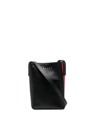 MARNI logo-print single-strap shoulder bag - Black