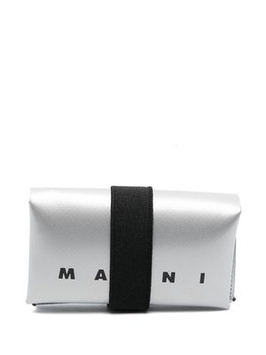 Marni logo print wallet - Silver