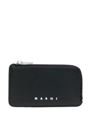 Marni logo-print zip-up wallet - Black