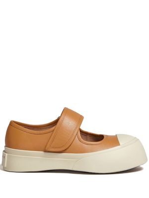 Marni logo touch-strap Mary Jane sneakers - Brown