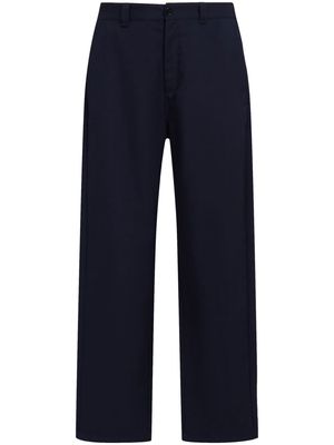 Marni logo-waistband virgin-wool trousers - Blue