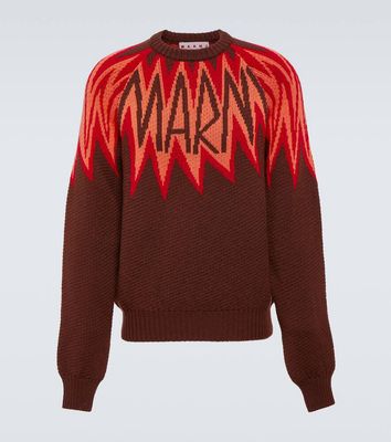 Marni Logo wool jacquard sweater