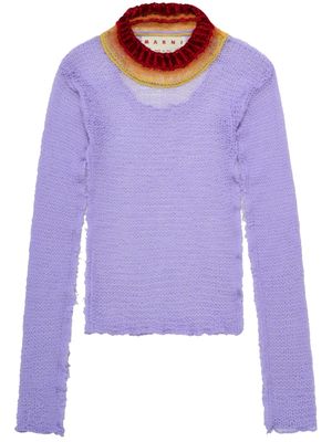 Marni long-sleeve open-knit jumper - Purple
