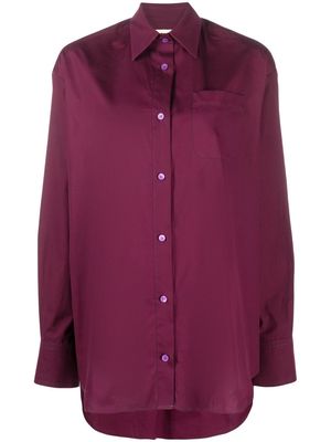 Marni long-sleeved cotton shirt - Purple