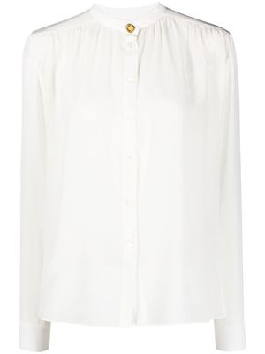 Marni long-sleeved silk shirt - White