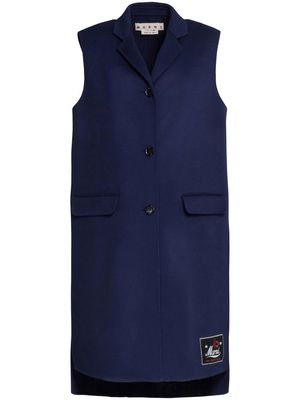 Marni long wool-cashmere vest coat - Blue