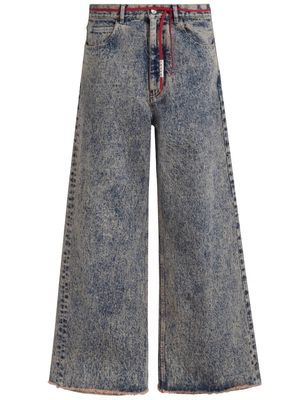 Marni marble-dyed flared jeans - Blue