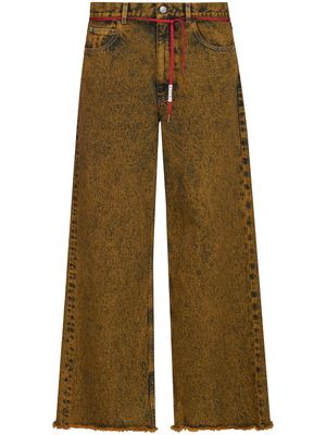 Marni marble-dyed flared jeans - Brown
