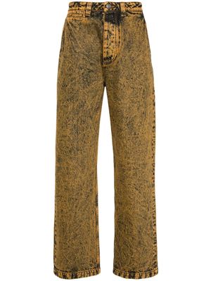 Marni marble-dyed tapered jeans - Yellow