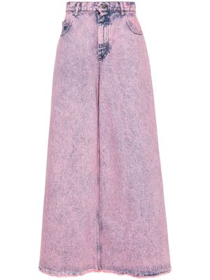 Marni marble-effect wash wide-leg jeans - Pink