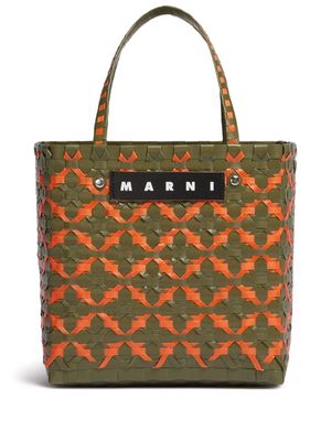 Marni Market Basket woven tote bag - Green